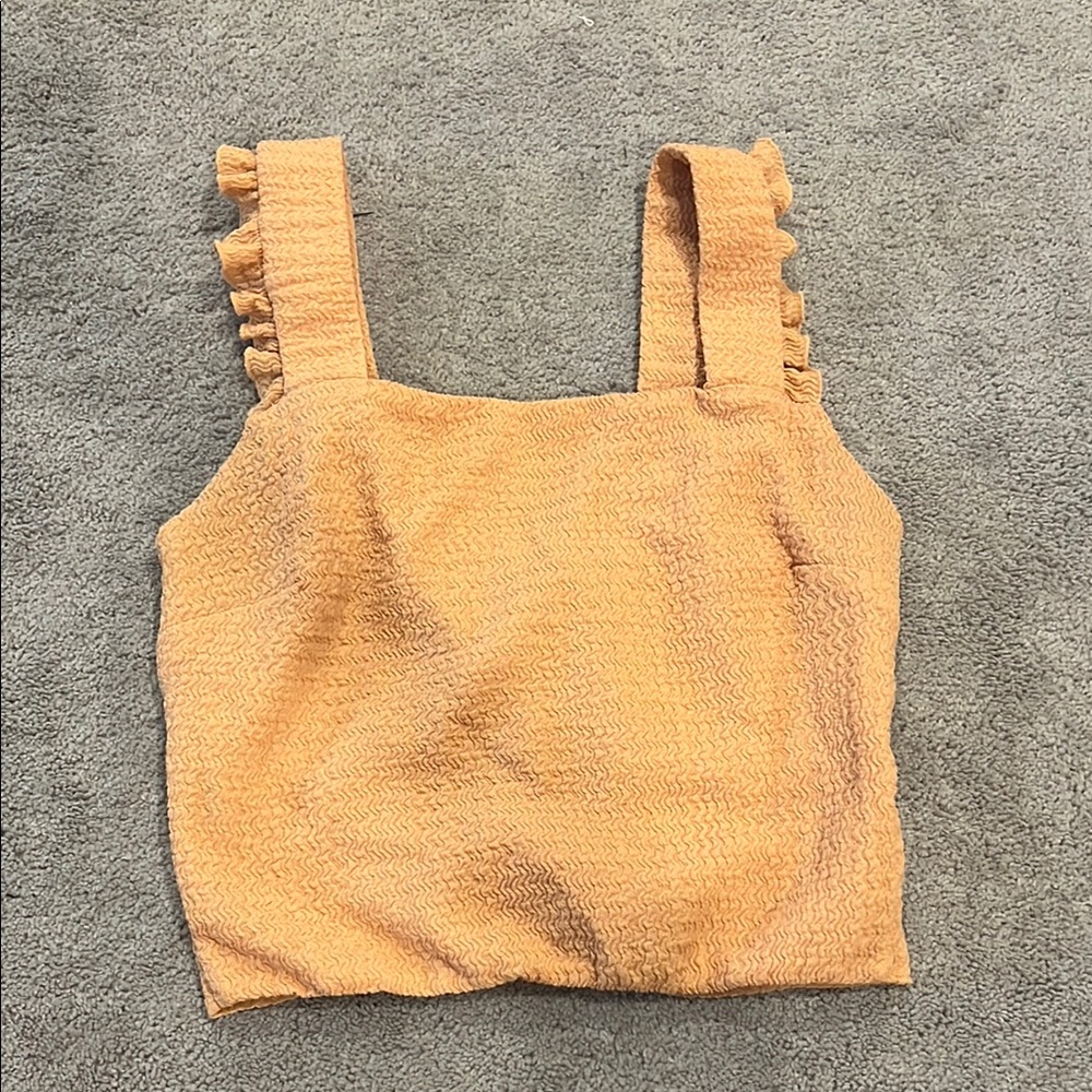 Junior’s Smocked Square Neck Tank Top
